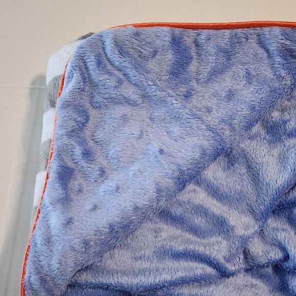 Just One You Carter's baby blanket gray white stripes monkey giraffe rhino blue - Picture 3 of 5